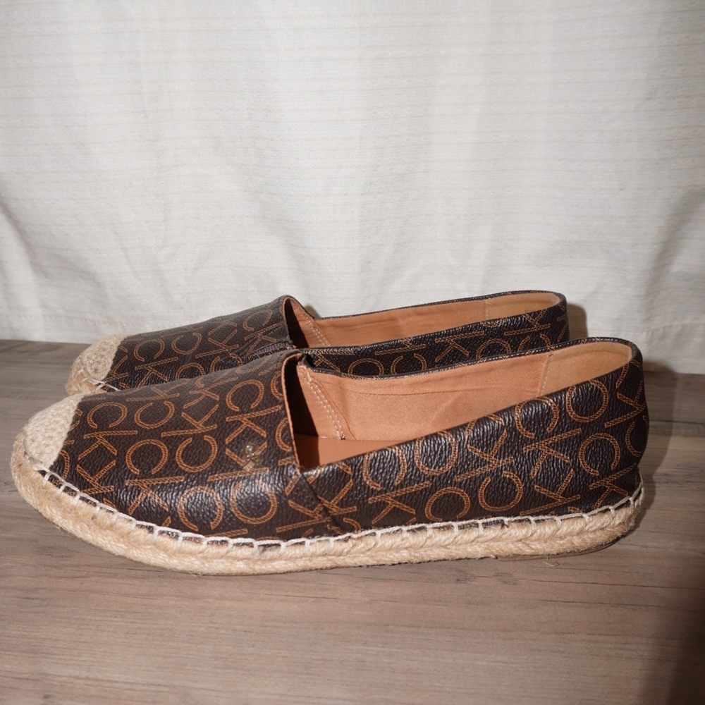 Calvin Klein Brown Monogram Espadrilles